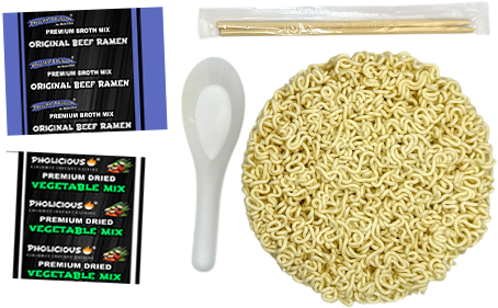 PREMIUM RAMEN: ORIGINAL BEEF, Instant, PhoLicious Brand, 4 Pack / 4.19 Ounce Bowls, Fresh Ingredients