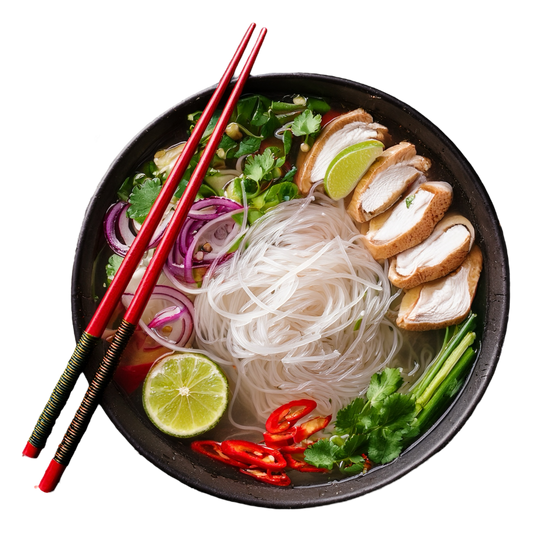 PHO: CHICKEN, Pholicious Authentic Instant Pho , Vietnamese Rice Noodle Soup, 4 pack / 3.6 Ounce Bowls, Ramen Alternative & Fresh Ingredients