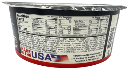 PHO: BEEF, Pholicious Authentic Instant Pho , Vietnamese Rice Noodle Soup, 4 pack / 3.6 Ounce Bowls, Ramen Alternative & Fresh Ingredients