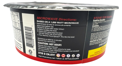 PHO: BEEF, Pholicious Authentic Instant Pho , Vietnamese Rice Noodle Soup, 4 pack / 3.6 Ounce Bowls, Ramen Alternative & Fresh Ingredients