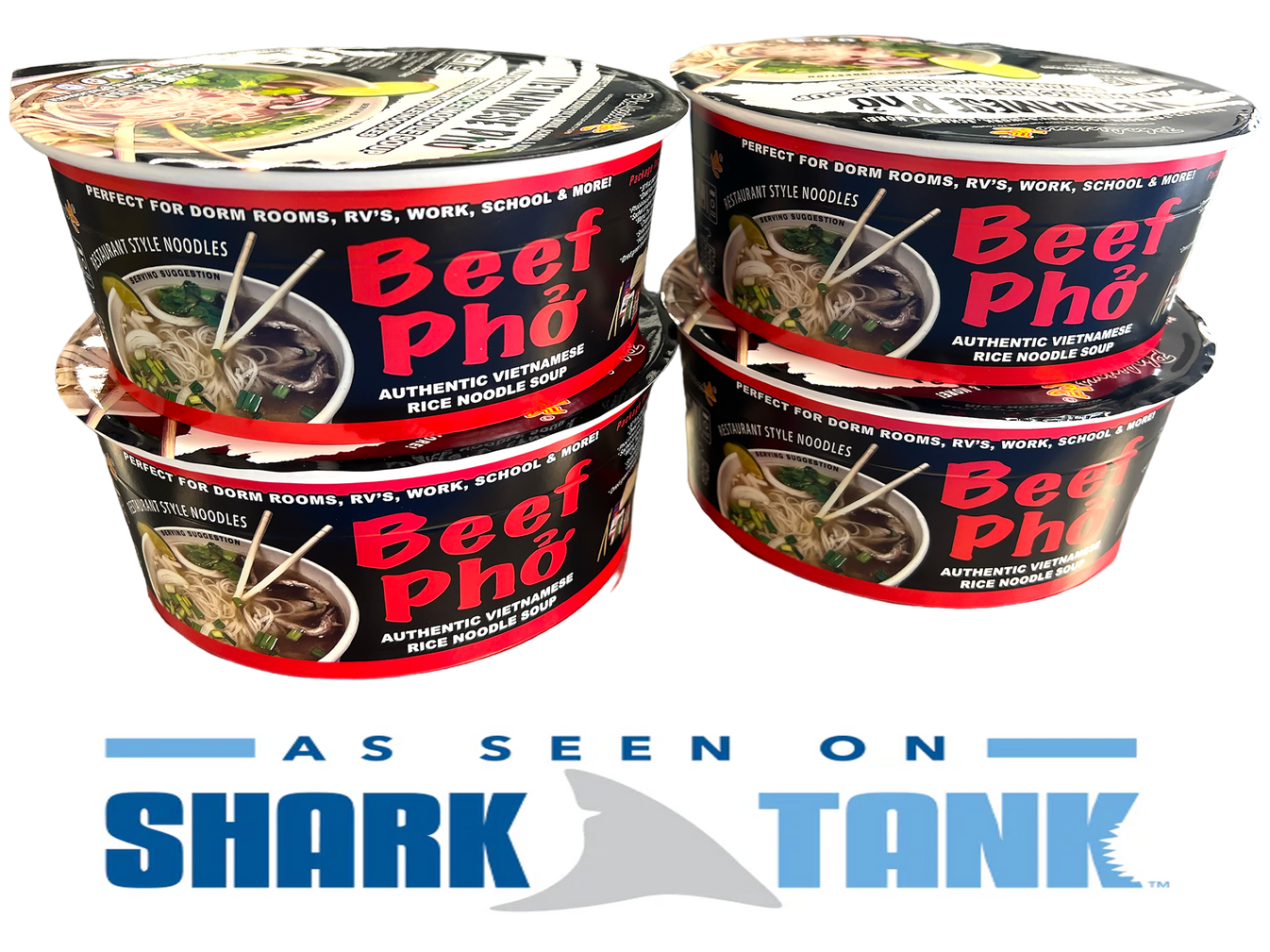 Instant BEEF Pho Pholicious, Vietnamese Rice Noodle Soup, 4 pack / 3.6