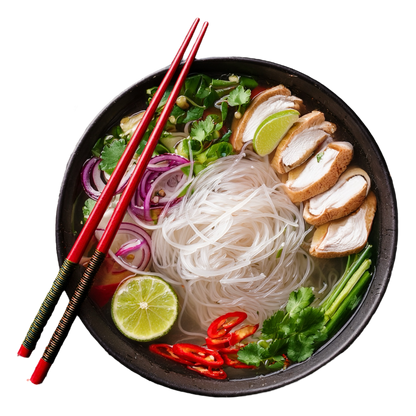 PHO: CHICKEN, Pholicious Authentic Instant Pho , Vietnamese Rice Noodle Soup, 4 pack / 3.6 Ounce Bowls, Ramen Alternative & Fresh Ingredients