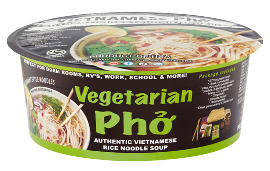 Instant VEGETARIAN Pho Pholicious,, Vietnamese Rice Noodle Soup, 4 pack / 3.6 Ounce Bowls, Ramen Alternative & Fresh Ingredients - IN STOCK & SAMSCLUB.COMN