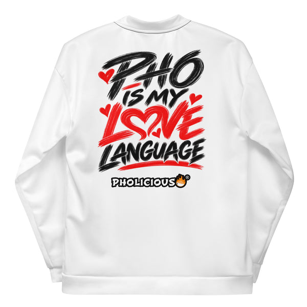 PhoLicious Unisex Bomber Jacket - Love Language packaging